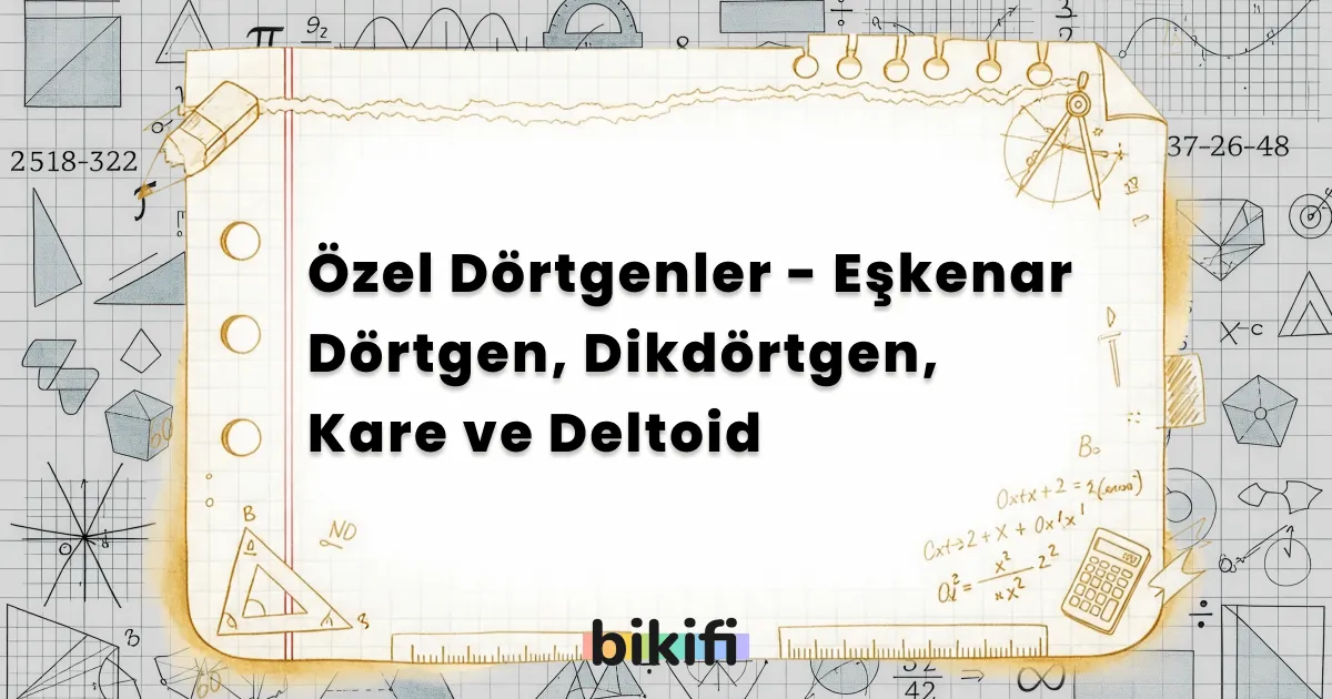 Özel Dörtgenler – Eşkenar Dörtgen, Dikdörtgen, Kare ve Deltoid