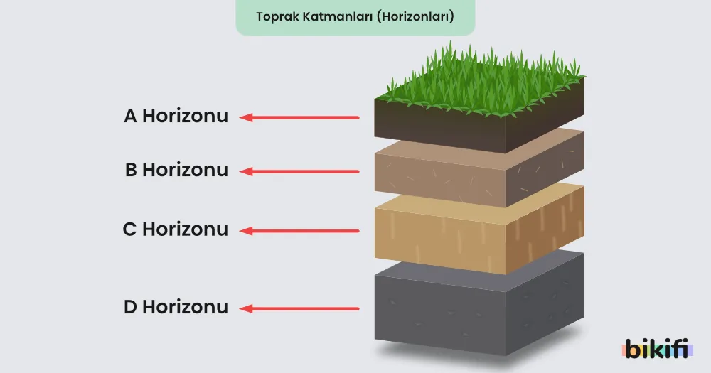 Toprak Katmanları, A - B - C - D Horizonları