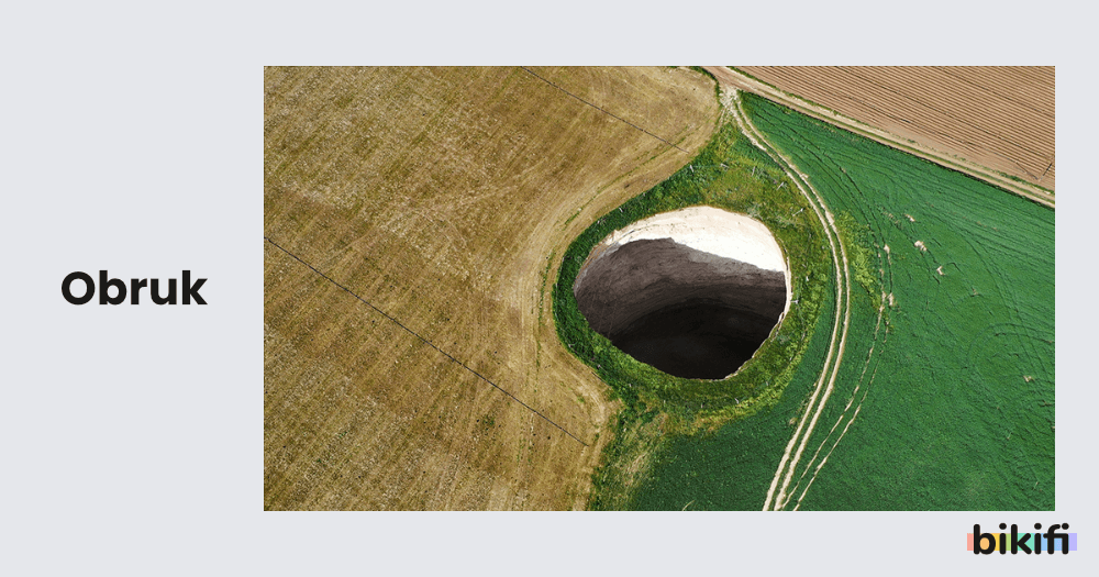 Karstik Aşınım Şekillerinden obruk şeklinin görüntüsü