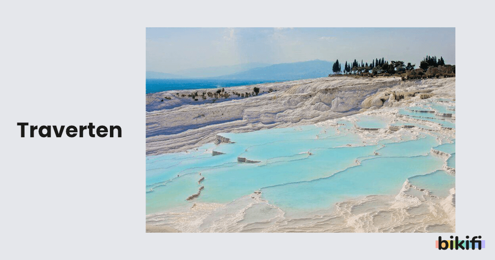 Karstik birikim Şekillerinden traverten şekillerinin görüntüsü