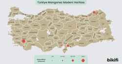 Manganez madeninin çıkarıldığı yerler