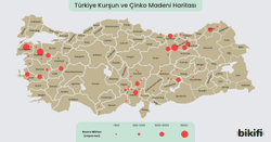 Kurşun ve çinko madeninin çıkarıldığı yerler