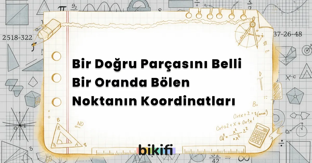 Bir Doğru Parçasını Belli Bir Oranda Bölen Noktanın Koordinatları