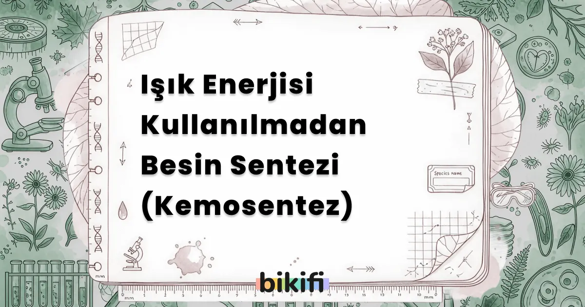 Işık Enerjisi Kullanılmadan Besin Sentezi (Kemosentez)
