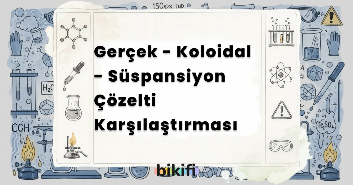 Gerçek – Koloidal – Süspansiyon Çözelti Karşılaştırması
