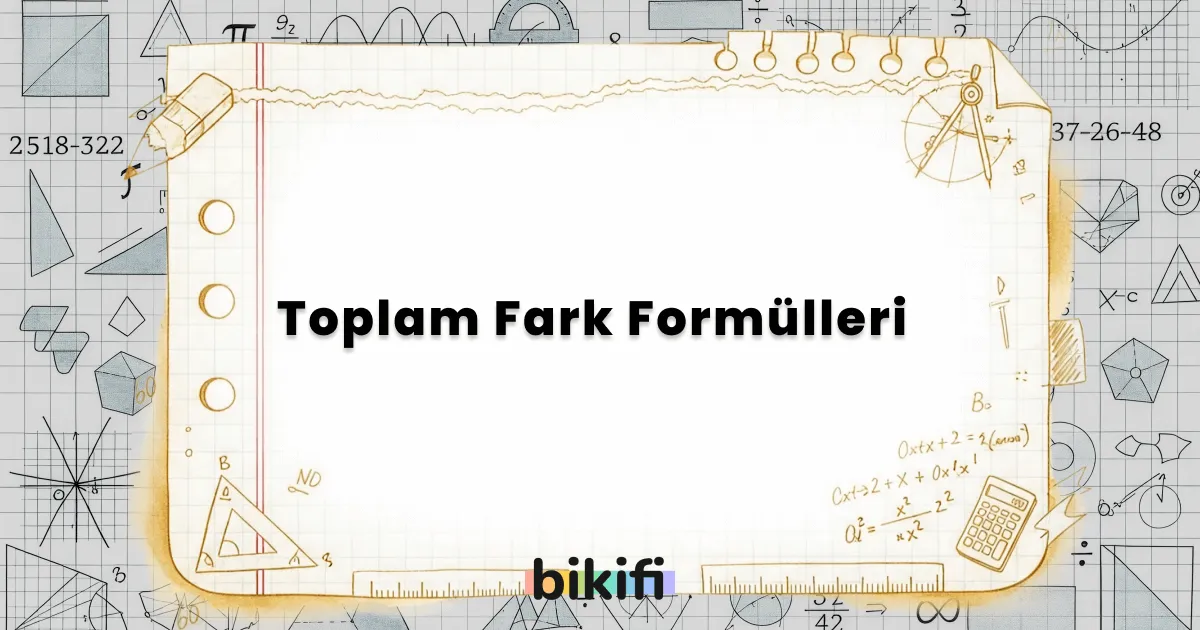 Toplam Fark Formülleri