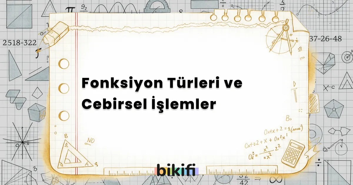 Fonksiyon Türleri ve Cebirsel İşlemler