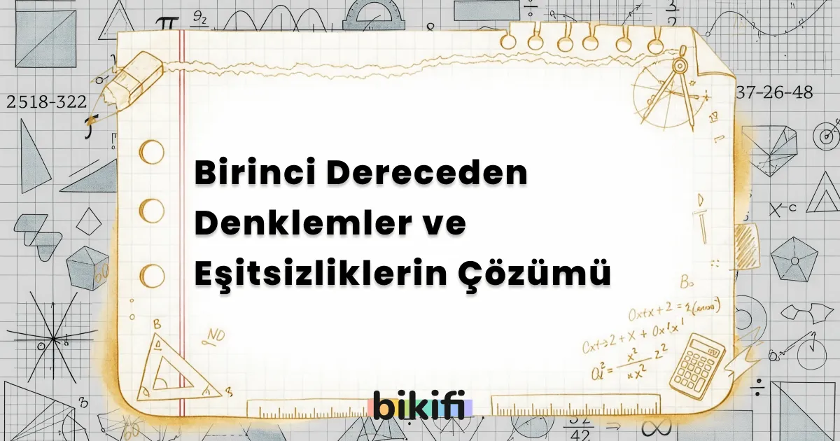 Birinci Dereceden Denklemler ve Eşitsizliklerin Çözümü