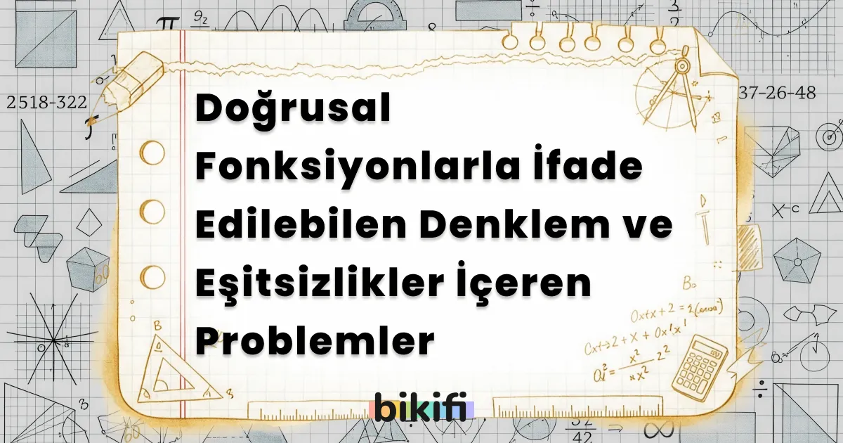 Doğrusal Fonksiyonlarla İfade Edilebilen Denklem ve Eşitsizlikler İçeren Problemler