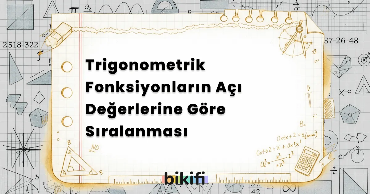 Trigonometrik Fonksiyonların Açı Değerlerine Göre Sıralanması