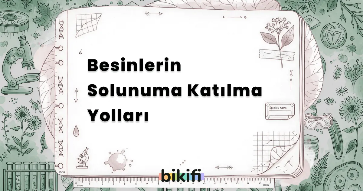 Besinlerin Solunuma Katılma Yolları