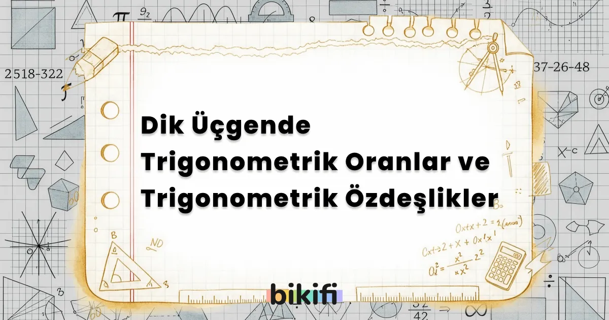 Dik Üçgende Trigonometrik Oranlar ve Trigonometrik Özdeşlikler